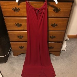 Red Ann Taylor Midi Dress Size: 4